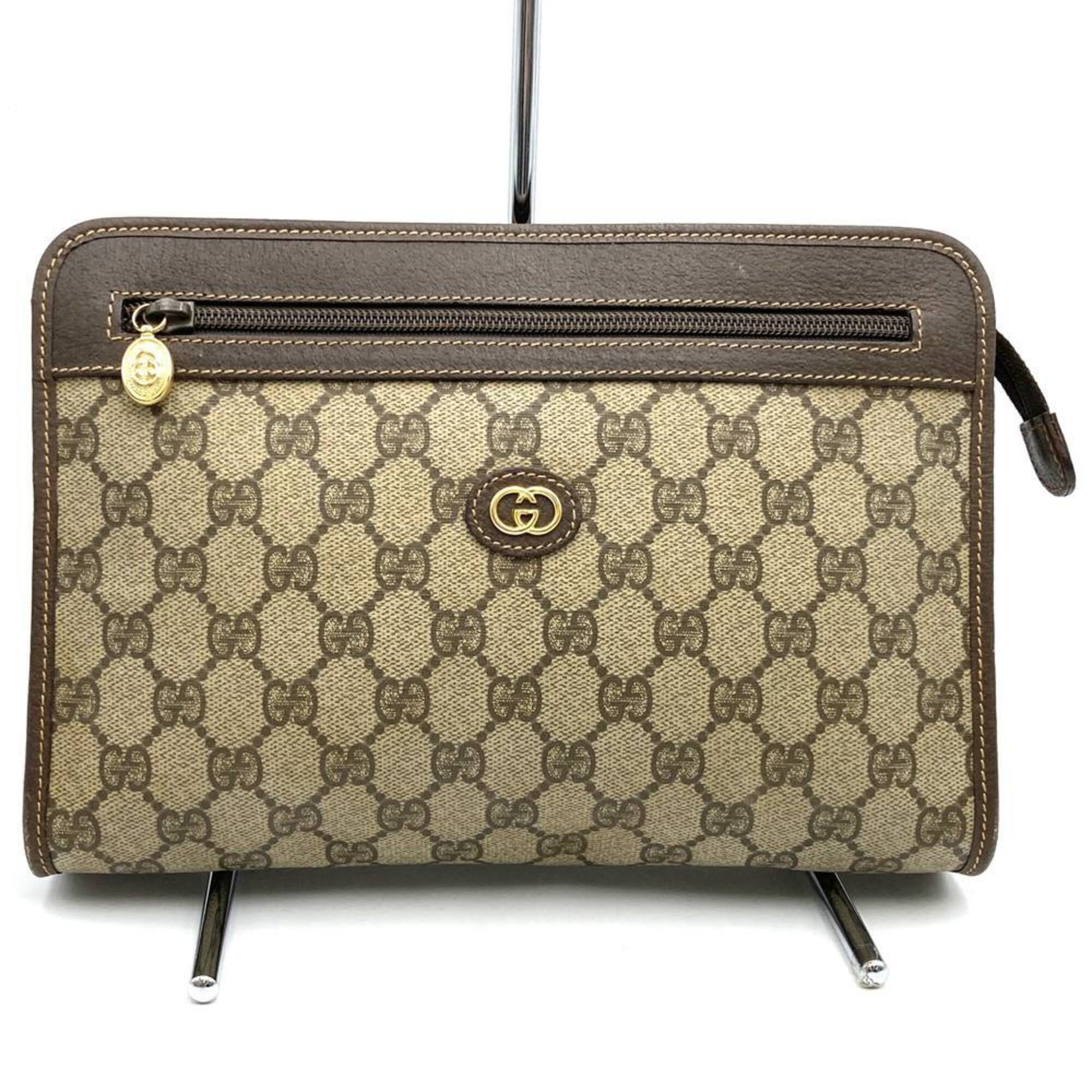 Gucci 014 122 Clutch Bag Gg Supreme Canvas/Brown Men's Women's